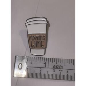 Morning Wine Coffee Latte Cup Pin Brooch